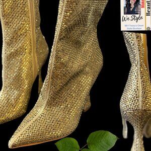 SIZE 10M  Steve Madden Gold Sparkling Booties